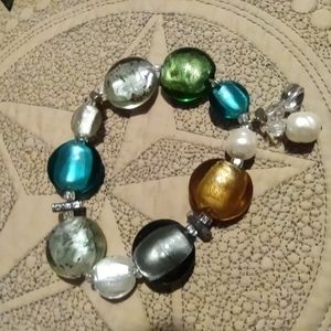 Glass bead bracelet